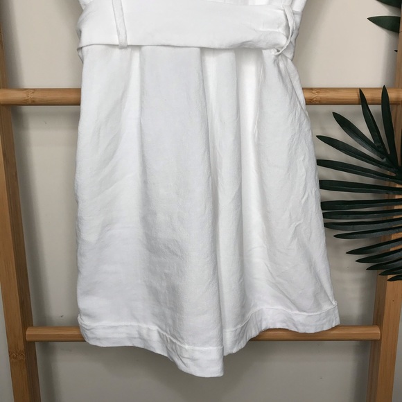 SOLD Zara White Frill Ruffle Linen Blend Romper S - Picture 10 of 12